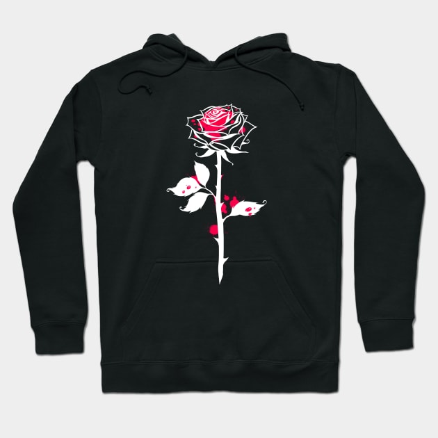 Wild rose blood. bleeding flower Hoodie by OccultOmaStore